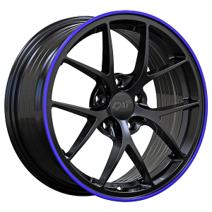 DAI Wheels SKY 18x8.0 Noir lustre - Contour mauve