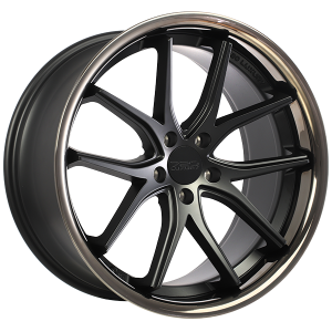 720 Luxury VANQUISH 20x9.0 Noir satin - Rebord inox noir
